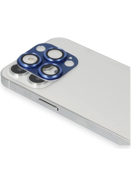 iPhone 13 Pro Max Pers Alüminyum Kamera Lens - Lacivert – Darbe Koruma