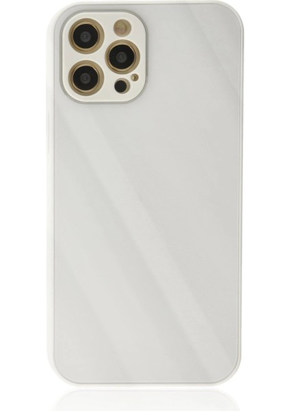 iPhone 12 Pro Max Kılıf Glass Kapak - Beyaz – Darbe Koruma