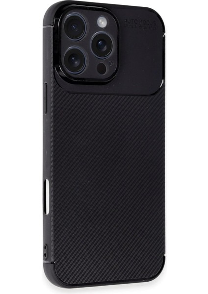 iPhone 16 Pro Max Kılıf Auto Focus Karbon Kapak - Siyah – Darbe Koruma