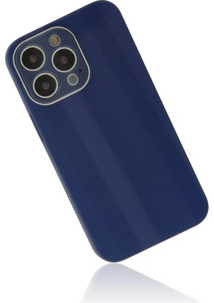 iPhone 13 Pro Kılıf Glass Kapak - Lacivert – Darbe Koruma