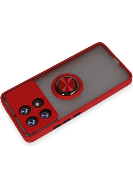 Xiaomi Poco X6 Pro Kılıf Montreal Yüzüklü Silikon Kapak - Kırmızı – Darbe Koruma modelleri