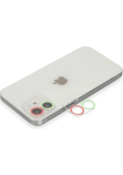 iPhone 11 Renkli Kamera Lens Koruma Cam - Yeşil-Pembe – Darbe Koruma