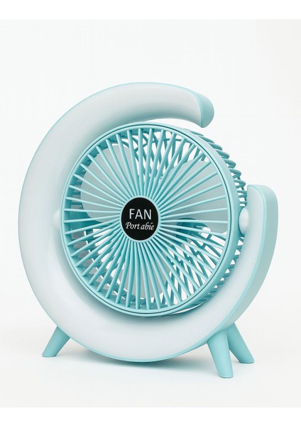 LM-102 | Colorful Breeze | USB Şarjlı | Sessiz | Masaüstü Fan | 3 Kademeli Ayar & Atmosfer Işığı
