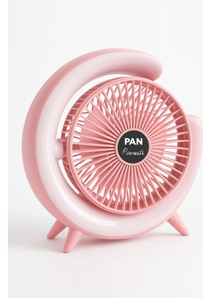 LM-102 | Colorful Breeze | USB Şarjlı | Sessiz | Masaüstü Fan | 3 Kademeli Ayar & Atmosfer Işığı