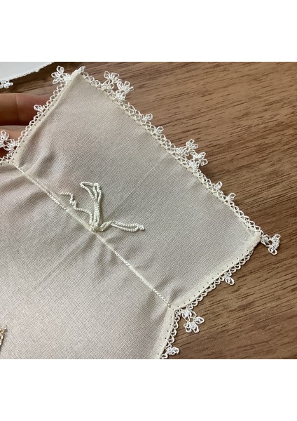 Ipek & Iğne Oya & Altın Sim Işlemeli Kese- 16*26 cm