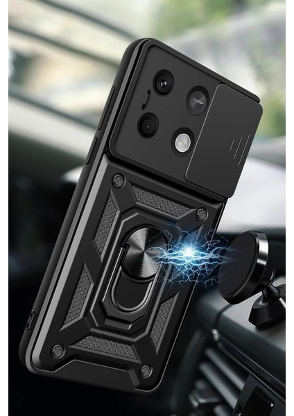 Xiaomi Poco X6 Pro Kılıf Pars Lens Yüzüklü Silikon - Lacivert – Darbe Koruma