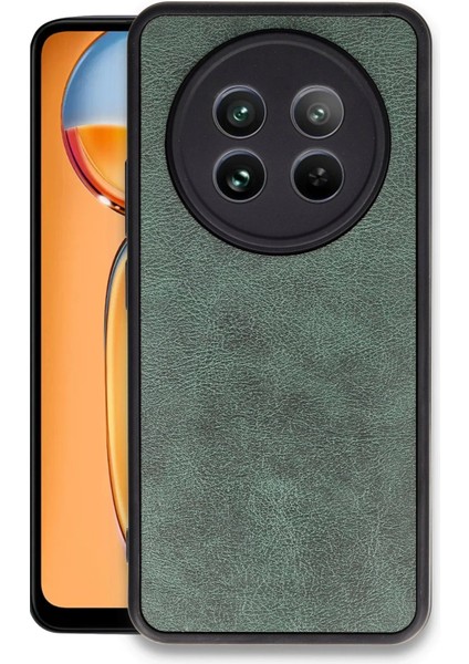 Realme 12 5g Kılıf Aras Deri Kapak - Koyu Yeşil – Darbe Koruma