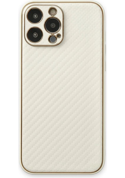 iPhone 13 Pro Max Kılıf Coco Karbon Silikon - Beyaz – Darbe Koruma