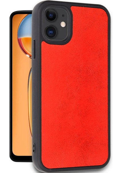 iPhone 11 Kılıf Aras Deri Kapak - Kırmızı – Darbe Koruma