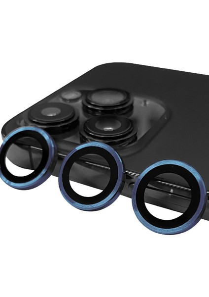 iPhone 15 Pro Max Raze Metal Kamera Lens - Lacivert – Kamera Koruma