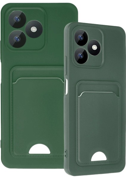 Realme Note 50 4g Kılıf Kelvin Kartvizitli Silikon - Koyu Yeşil – Darbe Koruma