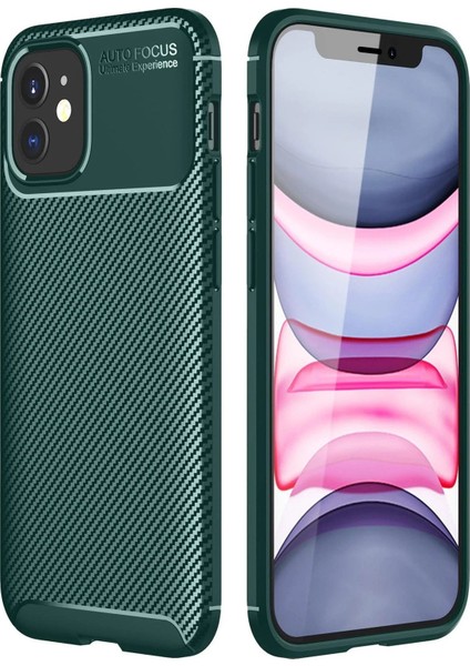 iPhone 12 Mini Kılıf Auto Focus Karbon Kapak - Yeşil – Darbe Koruma