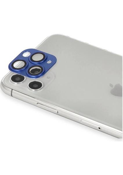 iPhone 11 Pro Max Pers Alüminyum Kamera Lens - Lacivert – Darbe Koruma
