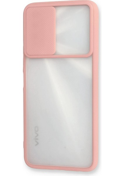 Vivo Y11S Kılıf Palm Buzlu Kamera Sürgülü Silikon - Pembe – Şık Tasarım modelleri