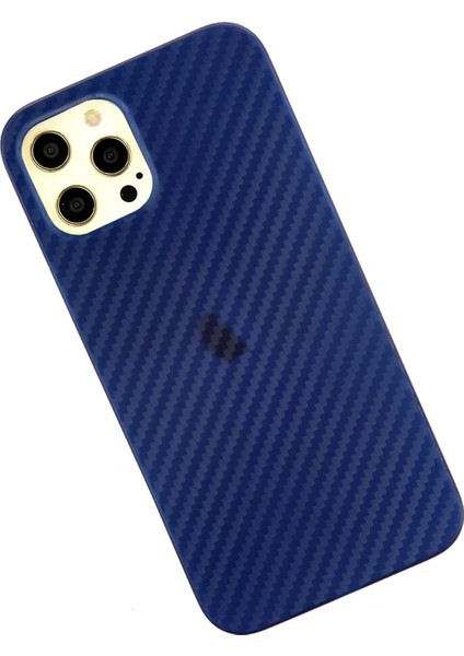 iPhone 12 Pro Max Kılıf Karbon Pp Silikon - Mavi – Darbe Koruma