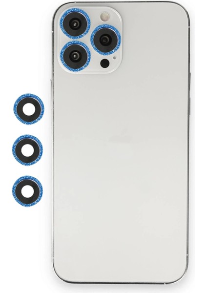 iPhone 13 Pro Max Shine Kamera Lens - Mavi – Darbe Koruma