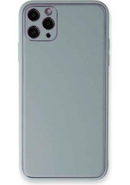 iPhone 11 Pro Max Kılıf Coco Deri Silikon Kapak - Turkuaz – Darbe Koruma