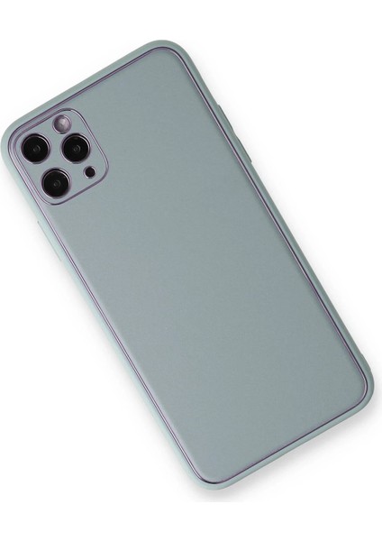iPhone 11 Pro Max Kılıf Coco Deri Silikon Kapak - Turkuaz – Darbe Koruma