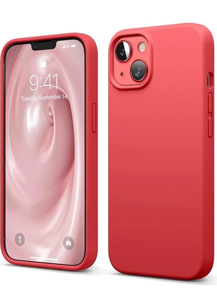 iPhone 14 Kılıf First Silikon - Kırmızı – Darbe Koruma