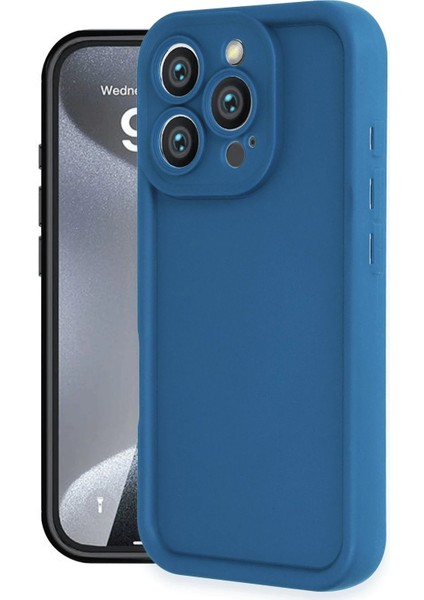 iPhone 16 Pro Kılıf Viera Silikon - Mavi – Darbe Koruma