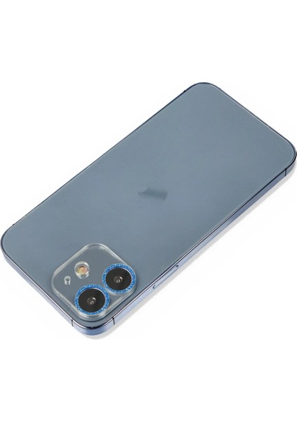 iPhone 12 Mini Shine Kamera Lens Koruma Cam - Mavi – Darbe Koruma