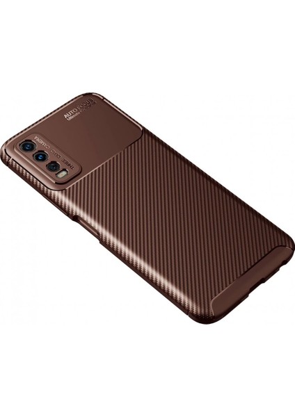Vivo Y11S Kılıf Auto Focus Karbon Kapak - Kahverengi – Darbe Koruma fiyatları