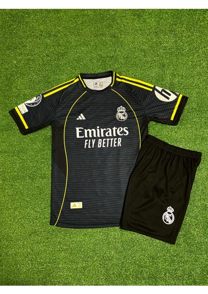 Real Madrid 2025/26 Sezonu Kylian Mbappe Deplasman Çocuk Forması (GRI)SM11