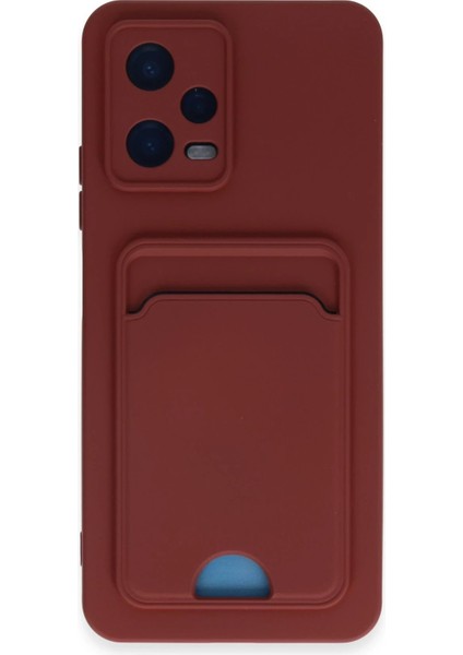Xiaomi Redmi Note 12 4g Kılıf Kelvin Kartvizitli Silikon - Bordo – Darbe Koruma