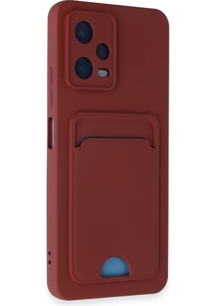 Xiaomi Redmi Note 12 4g Kılıf Kelvin Kartvizitli Silikon - Bordo – Darbe Koruma