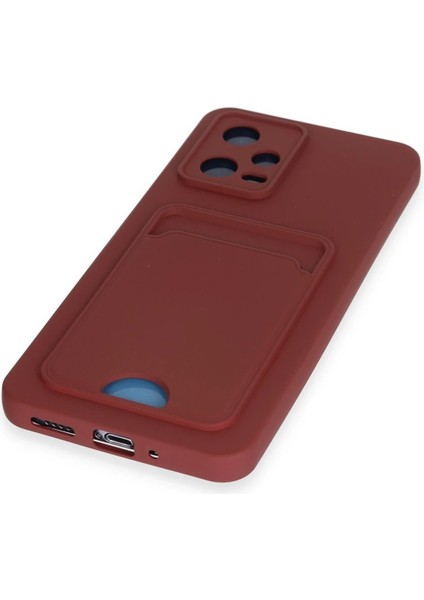 Xiaomi Redmi Note 12 4g Kılıf Kelvin Kartvizitli Silikon - Bordo – Darbe Koruma