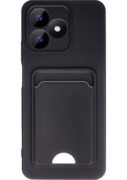 Realme Note 50 4g Kılıf Kelvin Kartvizitli Silikon - Siyah – Darbe Koruma