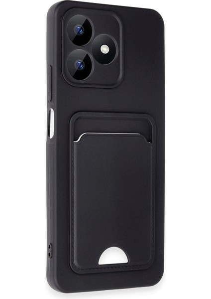 Realme Note 50 4g Kılıf Kelvin Kartvizitli Silikon - Siyah – Darbe Koruma