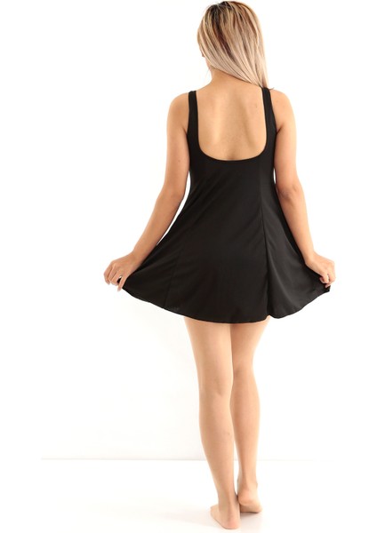 Kadın Büyük Beden Bitişik Şortlu Likralı Kumaş Elbiseli Mayo indirimleri