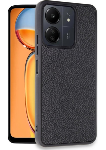 Xiaomi Redmi 13C Kılıf Aras Deri Kapak - Siyah – Darbe Koruma