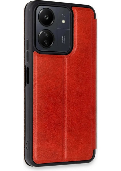 Xiaomi Redmi 13C Kılıf Flip Cover - Kırmızı – Hızlı Kargo