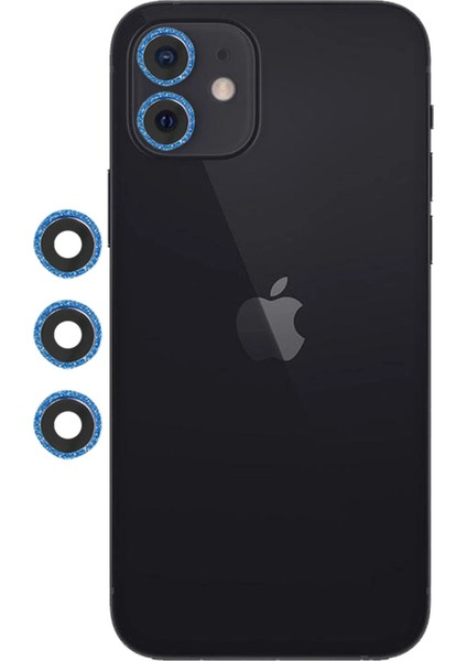 iPhone 12 Shine Kamera Lens - Mavi – Darbe Koruma