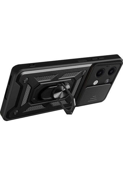 Xiaomi Poco X6 Kılıf Pars Lens Yüzüklü Silikon - Kırmızı – Darbe Koruma