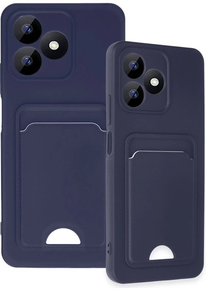 Realme Note 50 4g Kılıf Kelvin Kartvizitli Silikon - Lacivert – Darbe Koruma