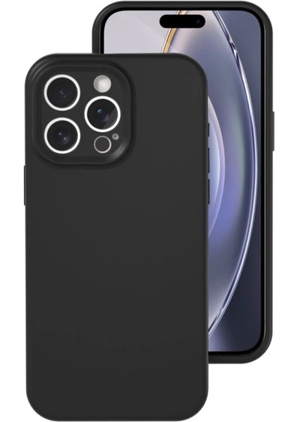iPhone 16 Pro Kılıf Nano Içi Kadife Silikon - Siyah – Darbe Koruma