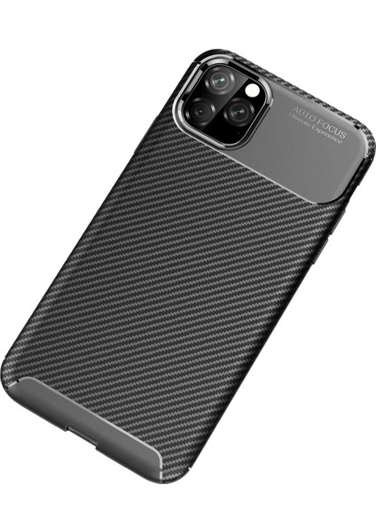 iPhone 11 Pro Max Kılıf Auto Focus Karbon Kapak - Siyah – Darbe Koruma