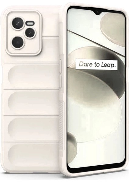 Realme C35 Kılıf Optimum Silikon - Krem – Darbe Koruma