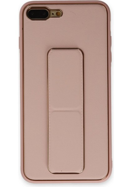 iPhone 7 Plus Kılıf Coco Deri Standlı Kapak - Pembe – Darbe Koruma