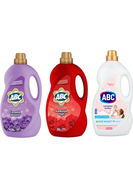 Yumuşatıcı 3 Lt 3 Lü Karma Paket (Aşk-Lavanta-Sensitive)