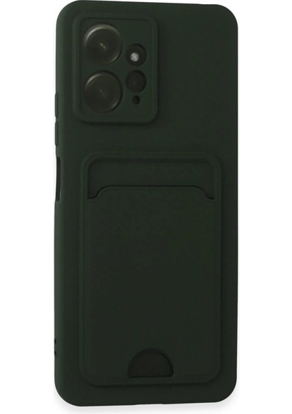 Xiaomi Redmi Note 12 4g Kılıf Kelvin Kartvizitli Silikon - Koyu Yeşil – Darbe Koruma