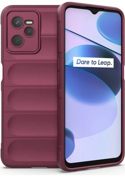 Realme C35 Kılıf Optimum Silikon - Bordo – Darbe Koruma
