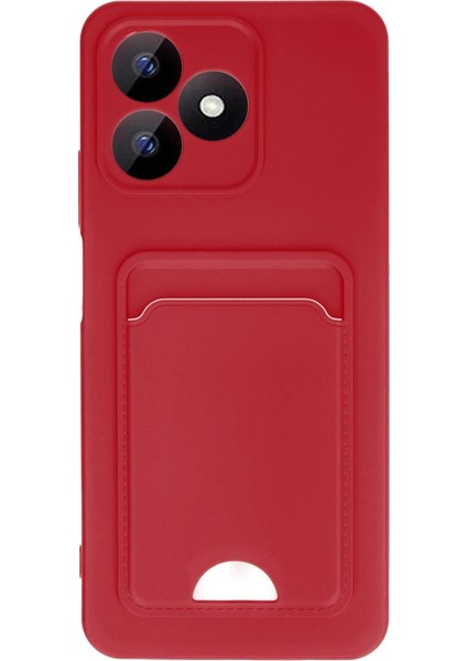 Realme Note 50 4g Kılıf Kelvin Kartvizitli Silikon - Kırmızı – Darbe Koruma