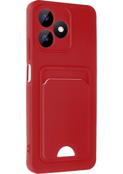 Realme Note 50 4g Kılıf Kelvin Kartvizitli Silikon - Kırmızı – Darbe Koruma