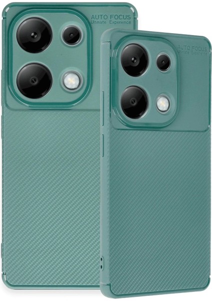Xiaomi Redmi Note 13 Pro 4g Kılıf Auto Focus Karbon Kapak - Koyu Yeşil – Darbe Koruma