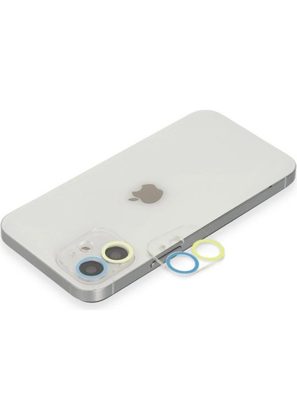 iPhone 11 Renkli Kamera Lens Koruma Cam - Sarı-Mavi – Darbe Koruma
