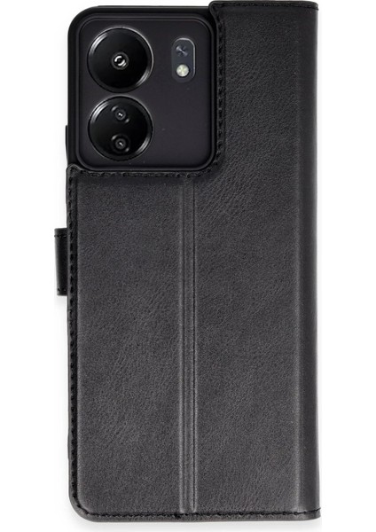 Xiaomi Redmi 13C Kılıf Trend S Plus Kapaklı Kılıf - Siyah – Darbe Koruma